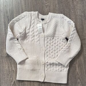 GAP Cream Cable & Textured Knit Cardigan